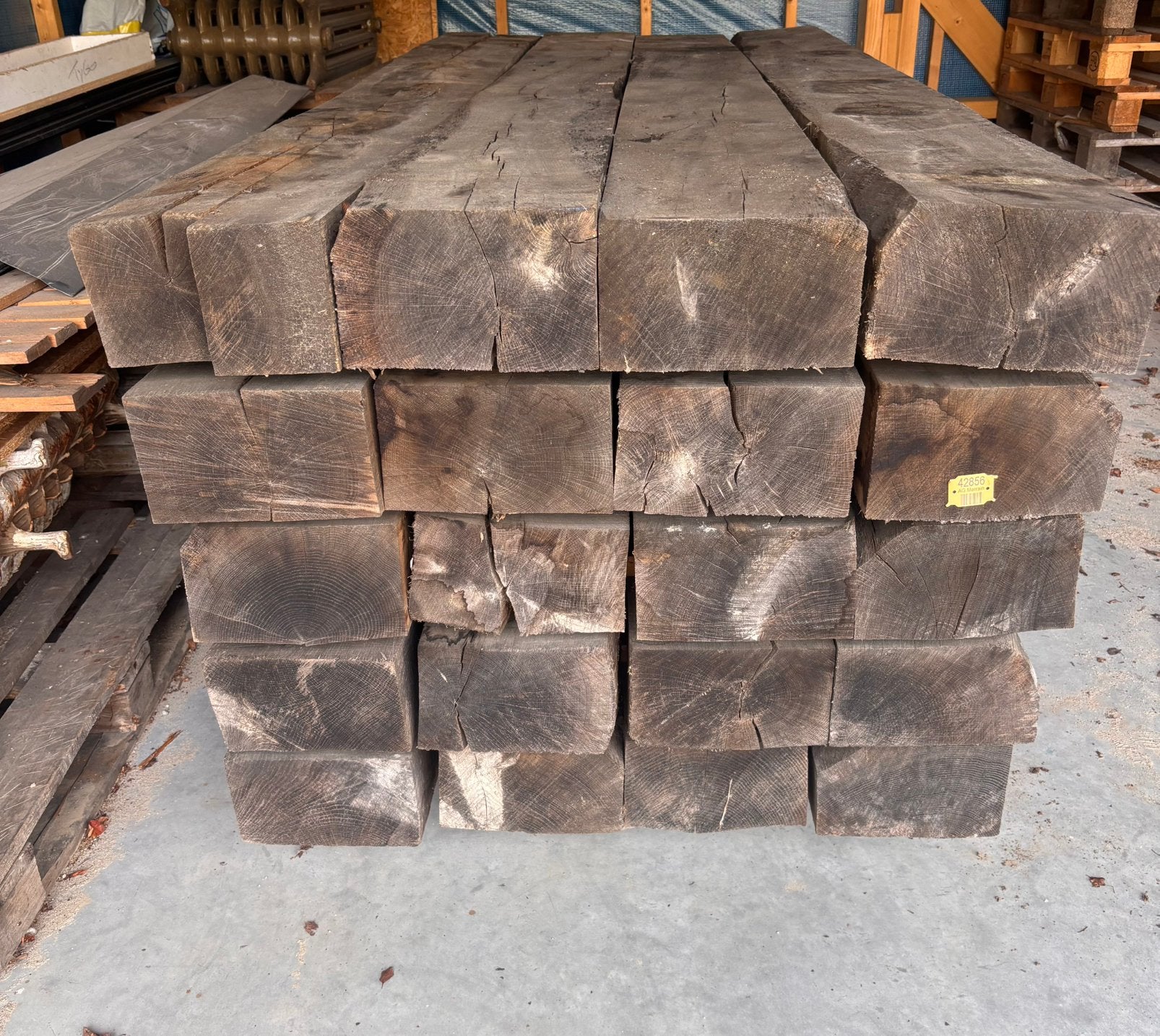 Robuuste Eiken Balken, Doe-het-zelf en Verbouw, Ophalen, Gebruikt, 25 tot 50 mm, Eiken