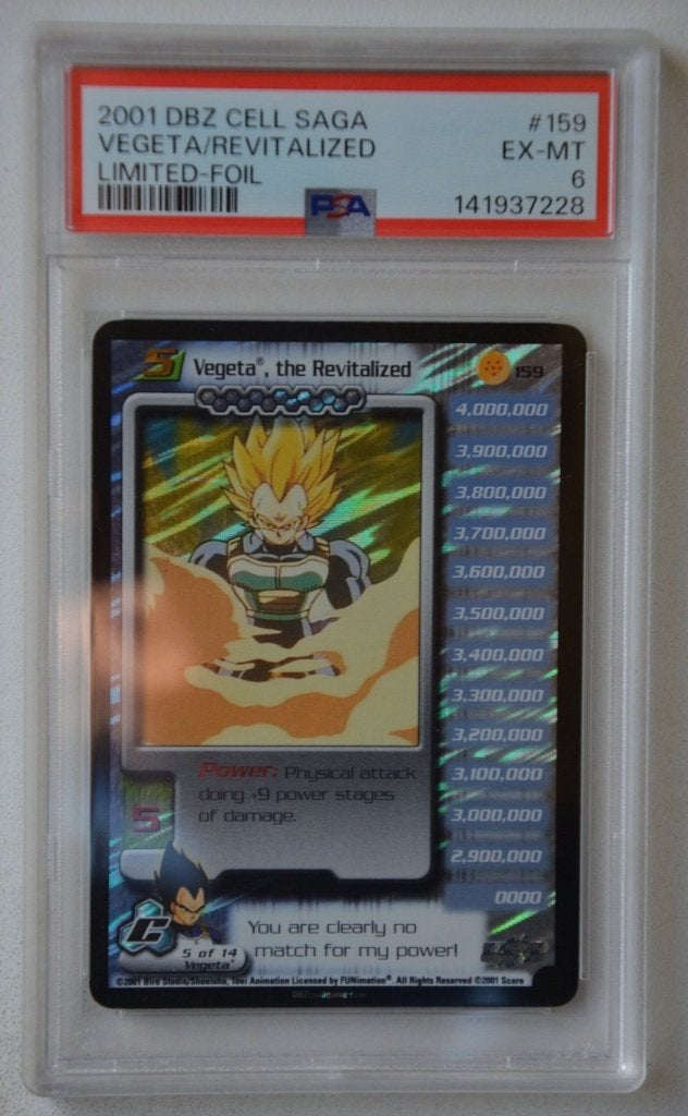Dragonball Z Score Vegeta the Revitalized Ultra Rare PSA 6, Hobby en Vrije tijd, Verzamelkaartspellen | Overige, Ophalen of Verzenden