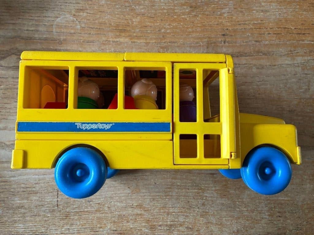 Vintage Tupperware Tuppertoys bus schoolbus, Ophalen of Verzenden, Gebruikt, Blauw, Overige typen