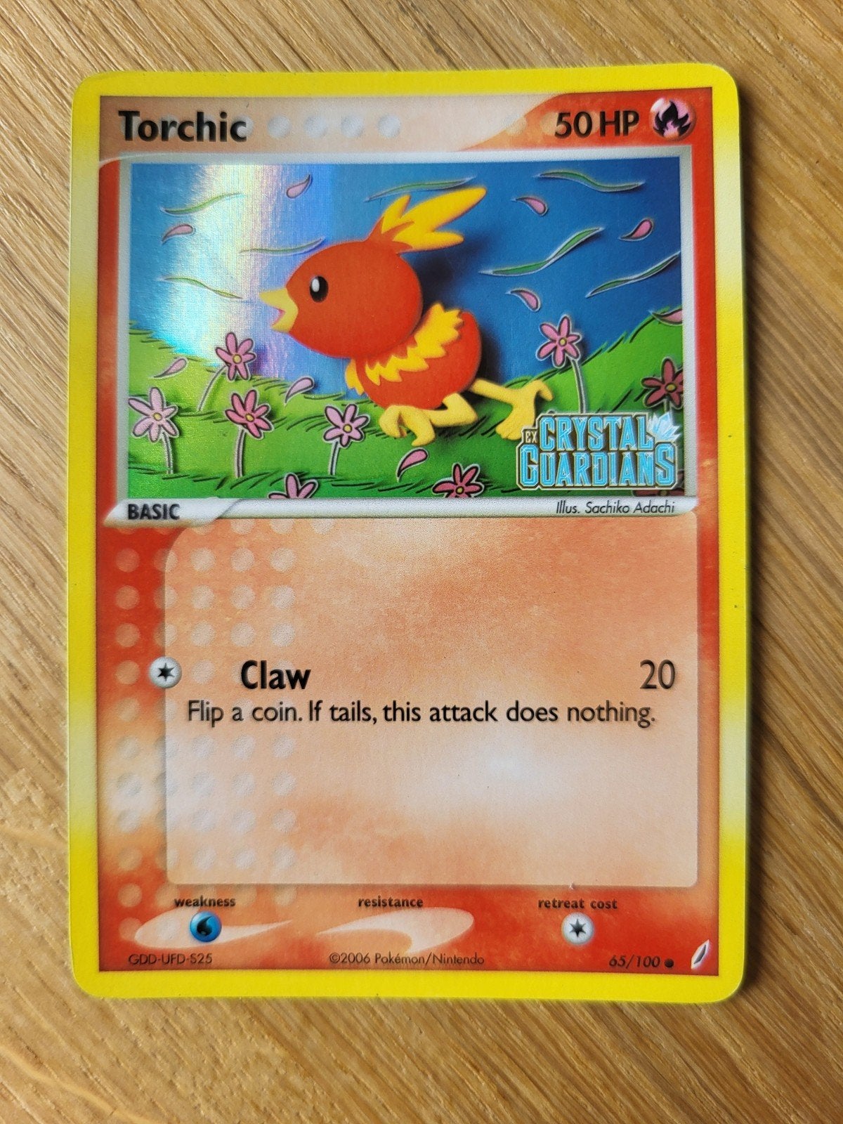 Torchic Reverse Holo #65/100 Pokémon Kaart Stamped, Ophalen, Zo goed als nieuw, Losse kaart, Foil