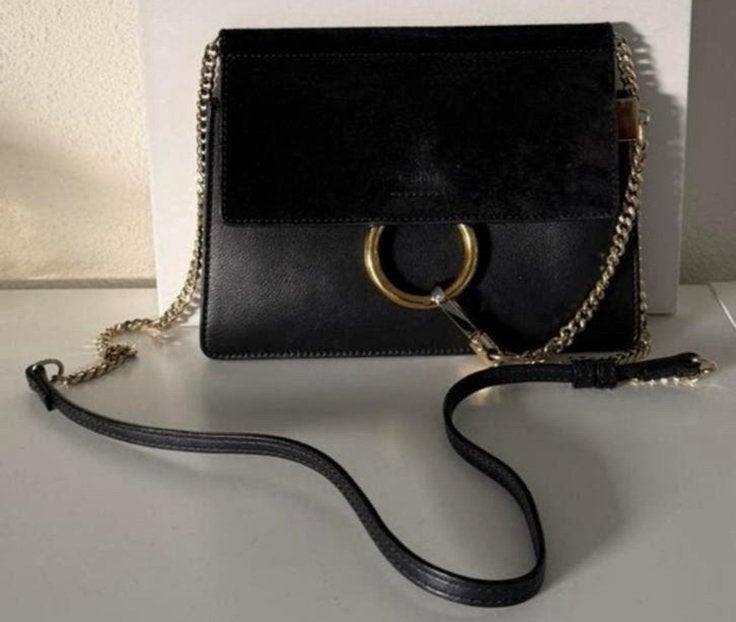 CHLOÉ Faye schoudertas, Sieraden, Tassen en Uiterlijk, Tassen | Damestassen, Ophalen of Verzenden, Zo goed als nieuw, Zwart, Schoudertasje