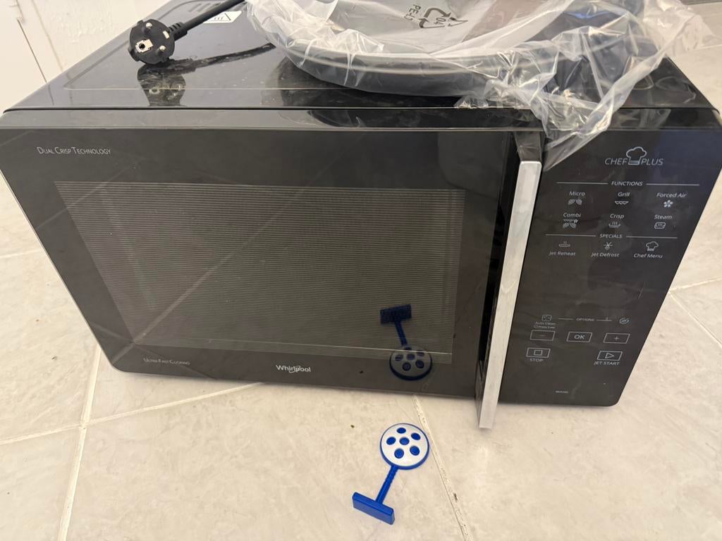 Whirlpool MCP 349 SL combimagnetron 25L, Ophalen of Verzenden, Zo goed als nieuw, Crisp, Draaiplateau