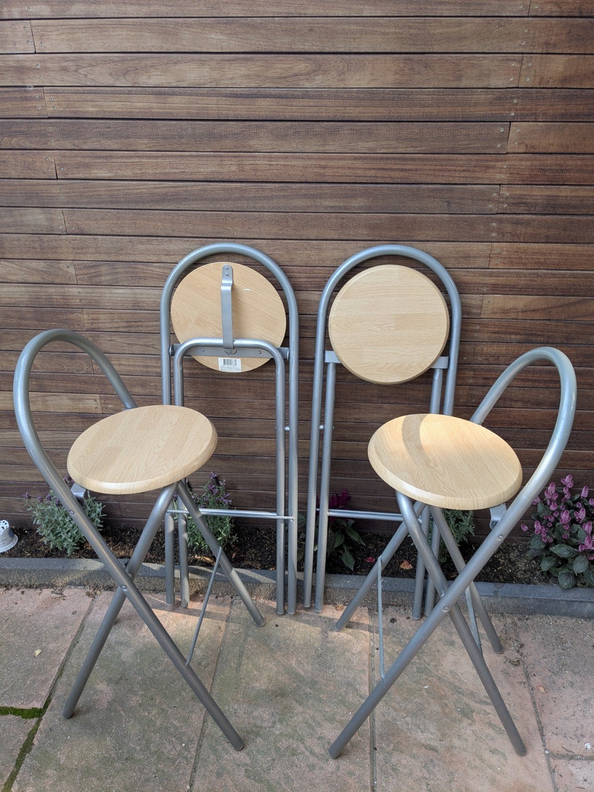 Opvouwbare barstoel / kruk, Huis en Inrichting, Barkrukken, Ophalen, Gebruikt, 60 tot 90 cm, 4 krukken