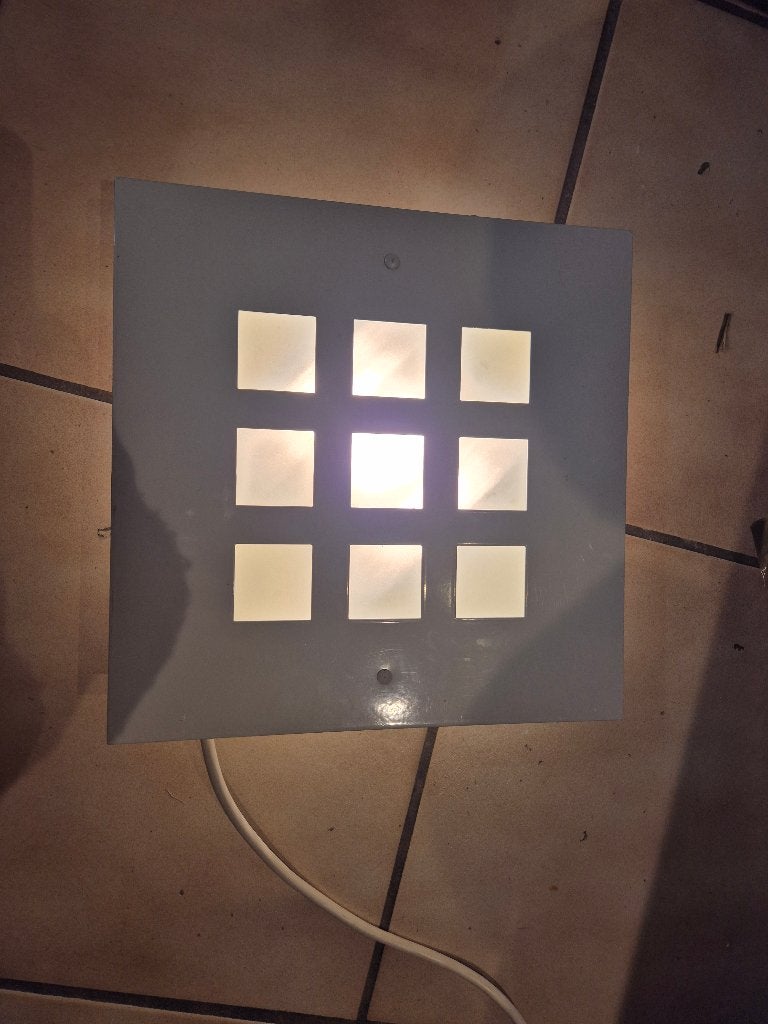 Witte vierkante halogeen plafonniere 28 x 28 cm, Huis en Inrichting, Ophalen of Verzenden, Gebruikt
