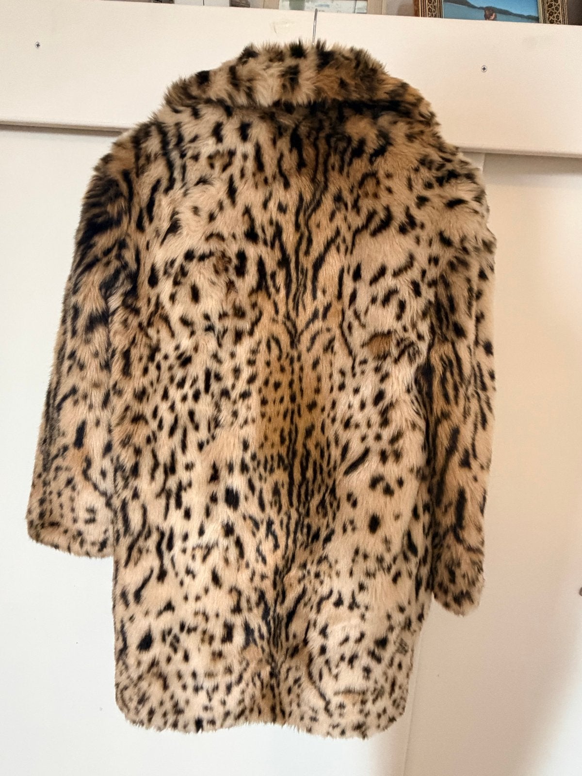 Zara Leopard Print Faux Fur Jas - Maat M, Ophalen of Verzenden, Zo goed als nieuw, Maat 38/40 (M), Beige