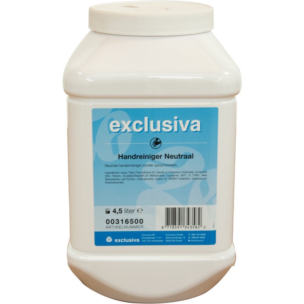 Exclusiva Handreiniger Neutraal - 4,5 liter, Ophalen of Verzenden, Schoonmaakmiddel