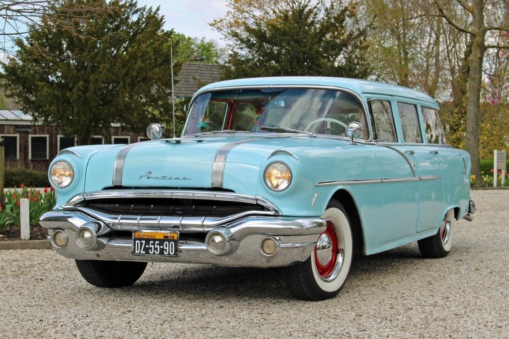 1956 Pontiac Station Wagon V8, aut, LPG, Auto's, Oldtimers, Bedrijf, Pontiac, LPG, Stationwagon, Automaat, Blauw, Overige kleuren