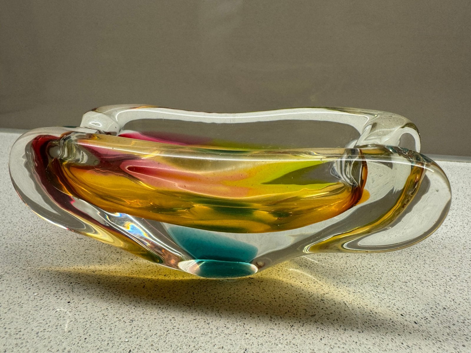 Vintage Boheems Glazen Asbak/Schaal –Josef Rozínek Jaren 60, Antiek en Kunst, Antiek | Glas en Kristal, Ophalen of Verzenden