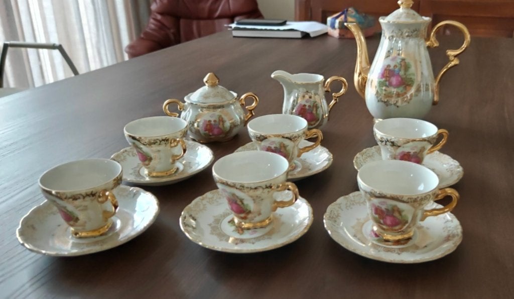 Antiek Versailles Porcelaine koffie servies, Antiek en Kunst, Ophalen of Verzenden