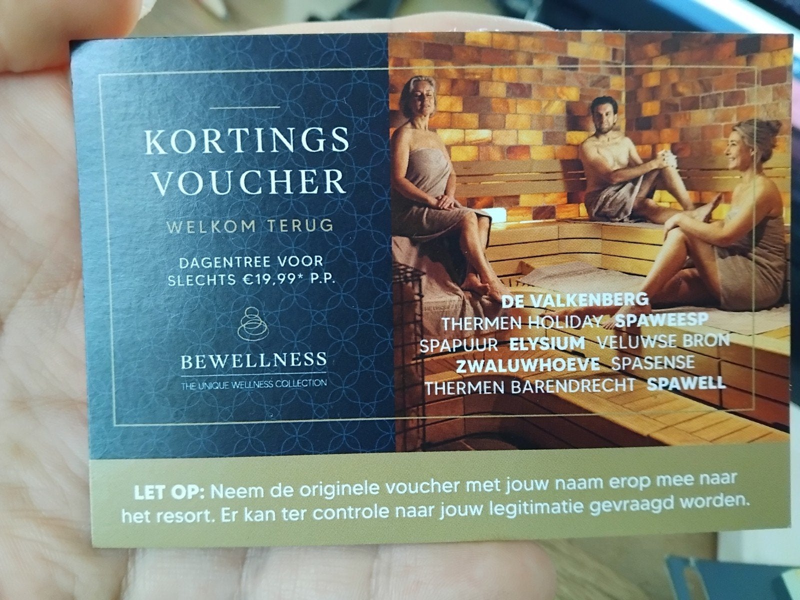 Kortingsvoucher Sauna diverse grote namen + Wellnessgiftcard, Twee personen, Cadeaubon, Spa of Sauna
