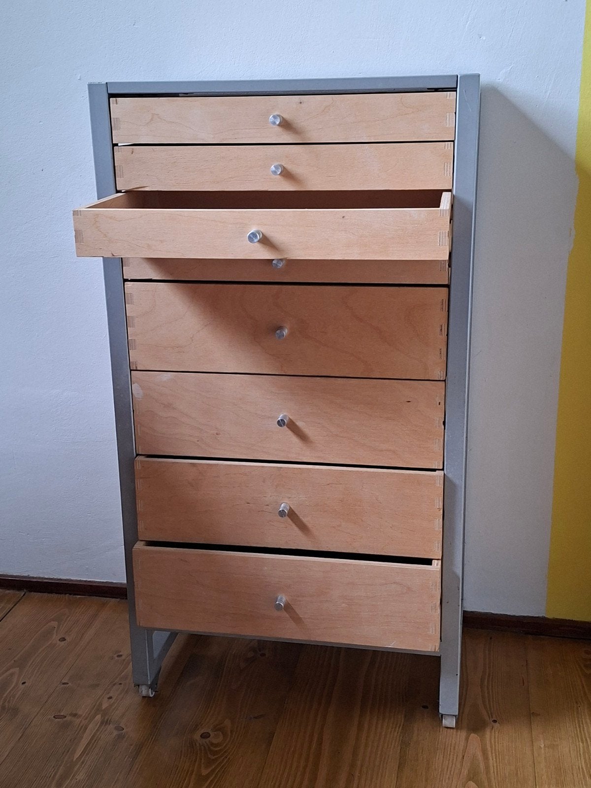 Ladenkastje met 7 lades - Hout en Metaal, Huis en Inrichting, Ophalen, Minder dan 50 cm, Gebruikt, 3 of 4 laden