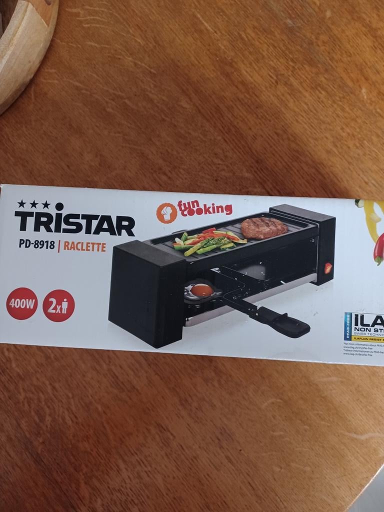 Tristar PD-8918 Raclette - 400W voor 2 personen, Ophalen, Nieuw, Minder dan 4 personen