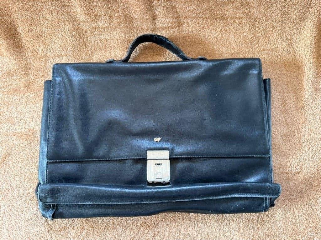 Braun Büffel Leren Aktetas Made in Germany Echt Leer, Overige merken, Gebruikt, Zwart, Ophalen of Verzenden