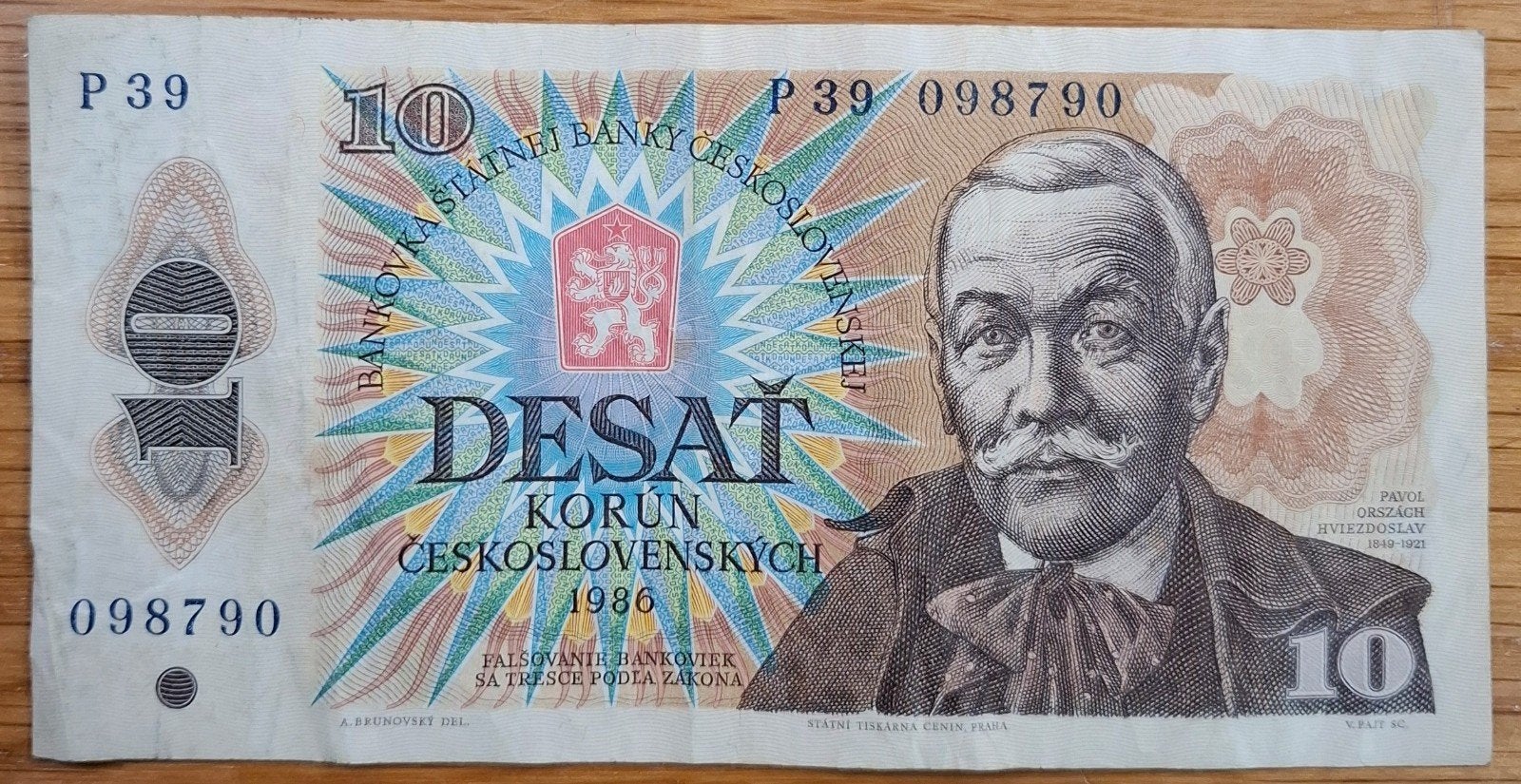 97a# Tsjechoslowakije 10 Korun 1986 P94b, Ophalen of Verzenden, Overige landen