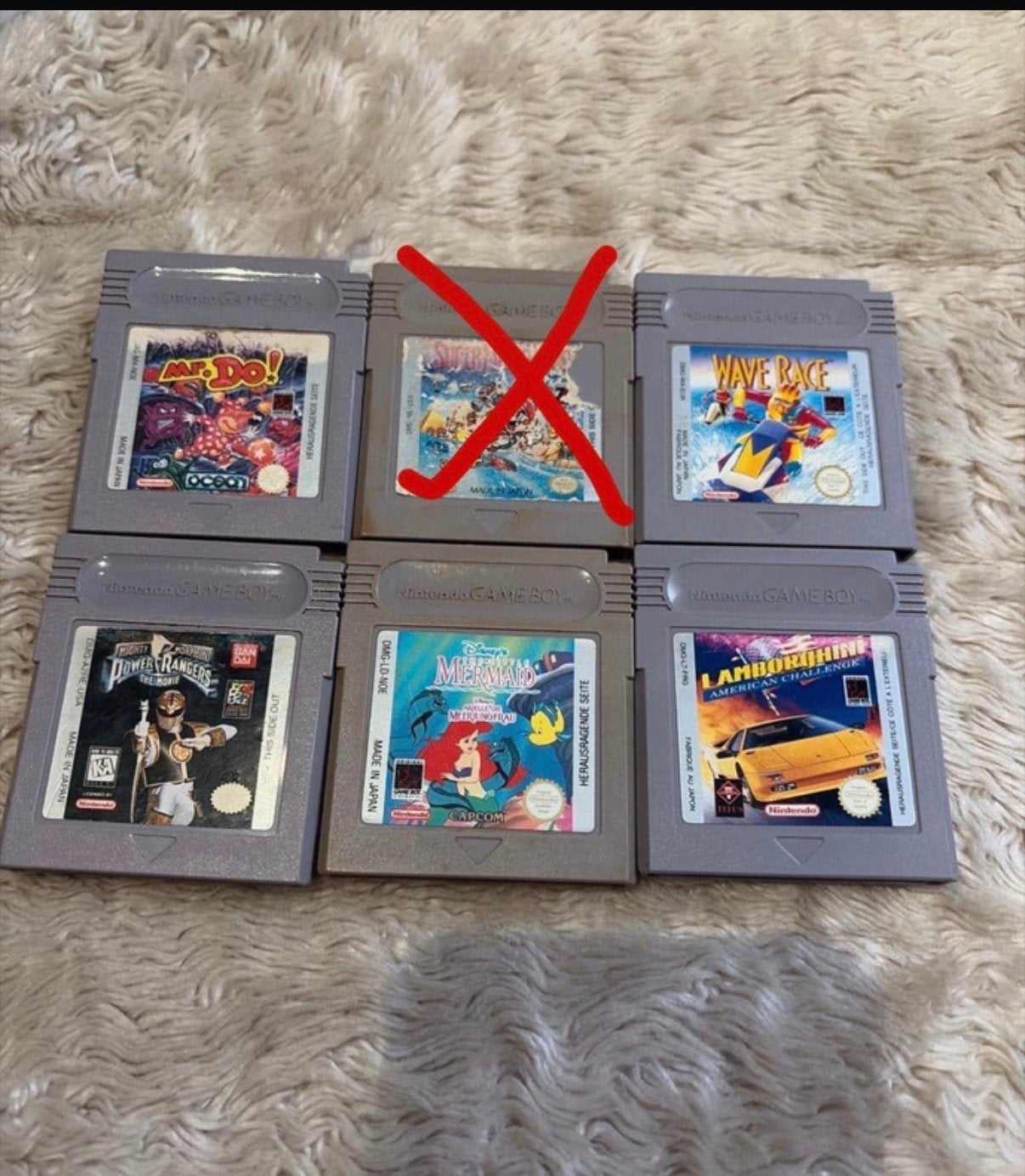 Game Boy spellen: Mr. Do!, Wave Race, Power Rangers, Mermaid, Spelcomputers en Games, Games | Nintendo Game Boy, Ophalen of Verzenden