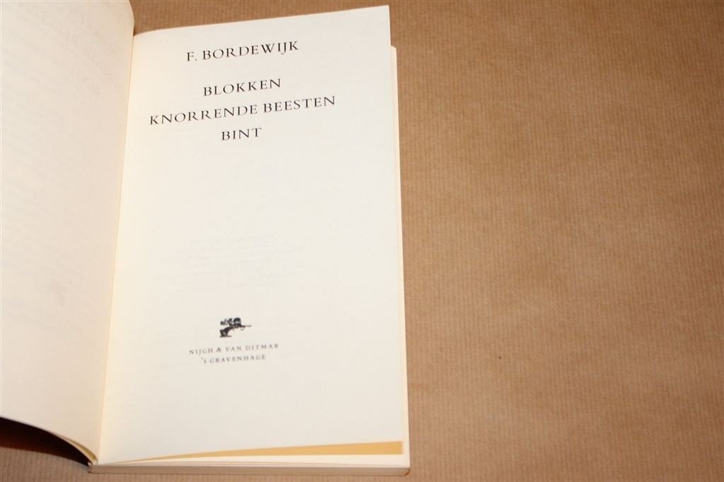 Blokken, Knorrende Beesten, Bint — Bordewijk, Nijgh 1985, Ophalen of Verzenden, Gelezen