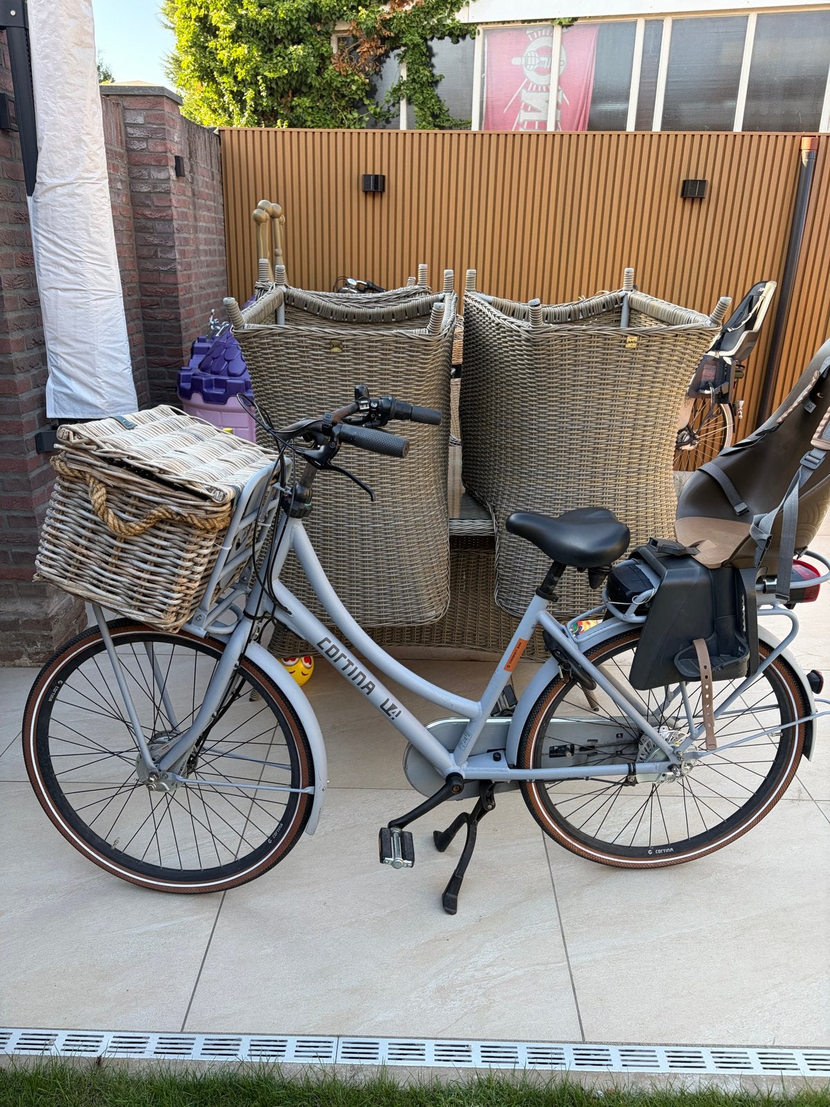 Cortina E-bike met mand en kinderzitje, 51 tot 55 cm, Ophalen, Gebruikt, Cortina