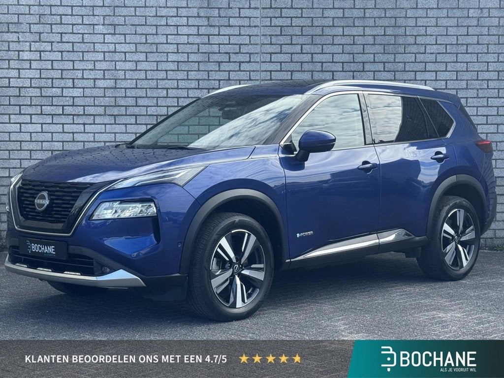 Nissan X-Trail 1.5 e-Power Tekna | Panoramadak | Trekhaak |, Auto's, Nissan, 1497 cc, Gebruikt, Blauw, Leder en Stof