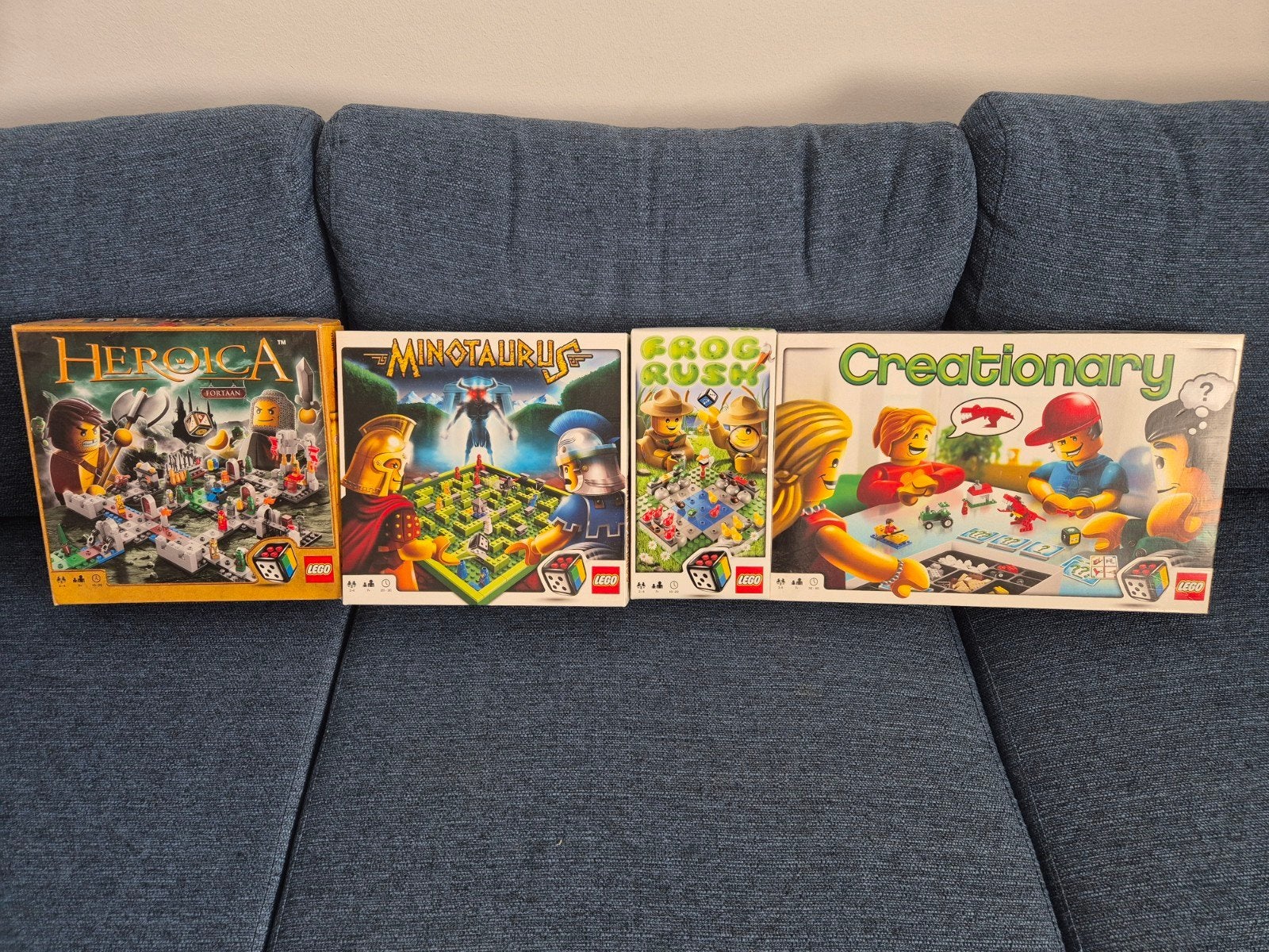 Lego spellen: Creationary, Heroica, Frog Rush, Minotaurus, Vijf spelers of meer, Ophalen of Verzenden, Gebruikt, LEGO