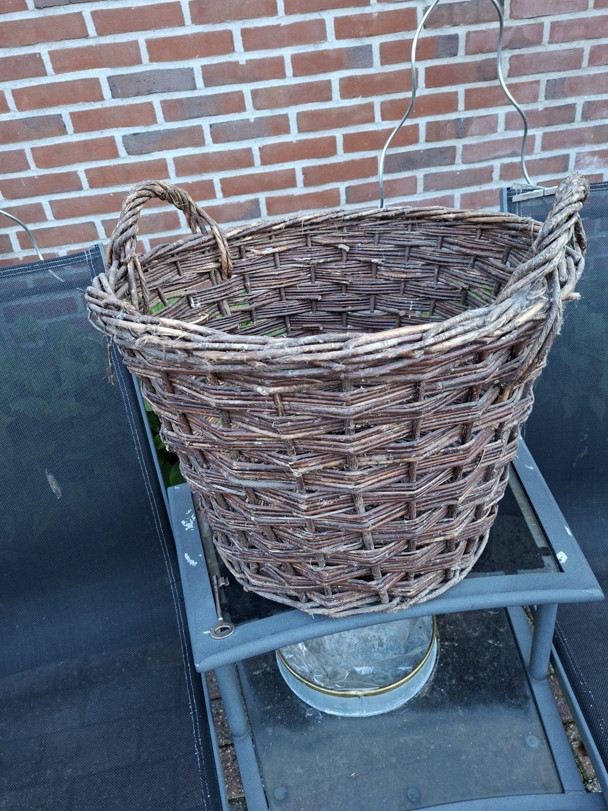 Rieten mand, Tuin en Terras, Bloembakken en Plantenbakken, Ophalen of Verzenden, Rond