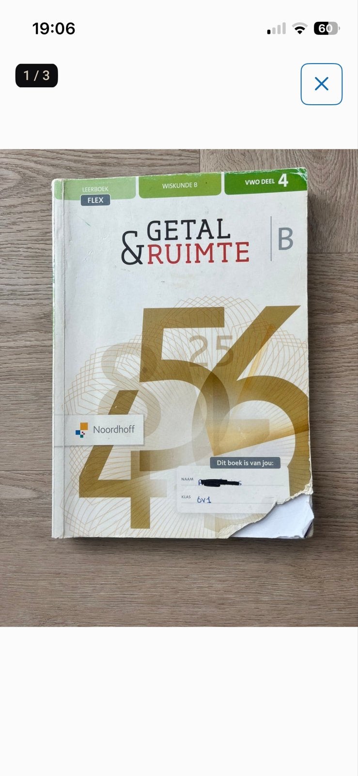 Getal & Ruimte Wiskunde B VWO deel 4 - Noordhoff, Boeken, Ophalen of Verzenden, Gelezen, VWO, Wiskunde B