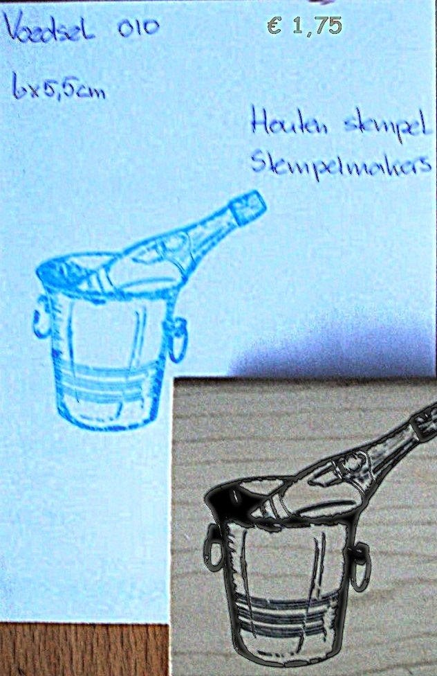 Voedsel 010 Houten stempel, Hobby en Vrije tijd, Stempelen, Ophalen of Verzenden, Gebruikt, Houten stempel