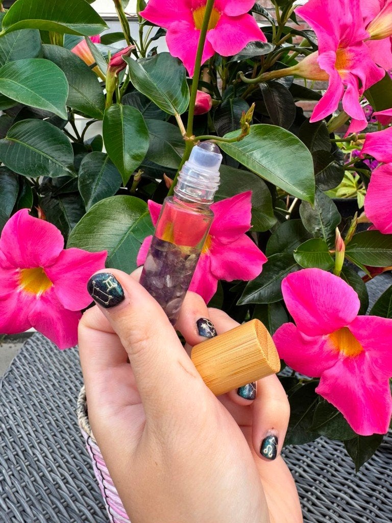 Amethyst Body Oil • Crystal Roller • Jojoba & Argan, Ophalen of Verzenden, Mineraal