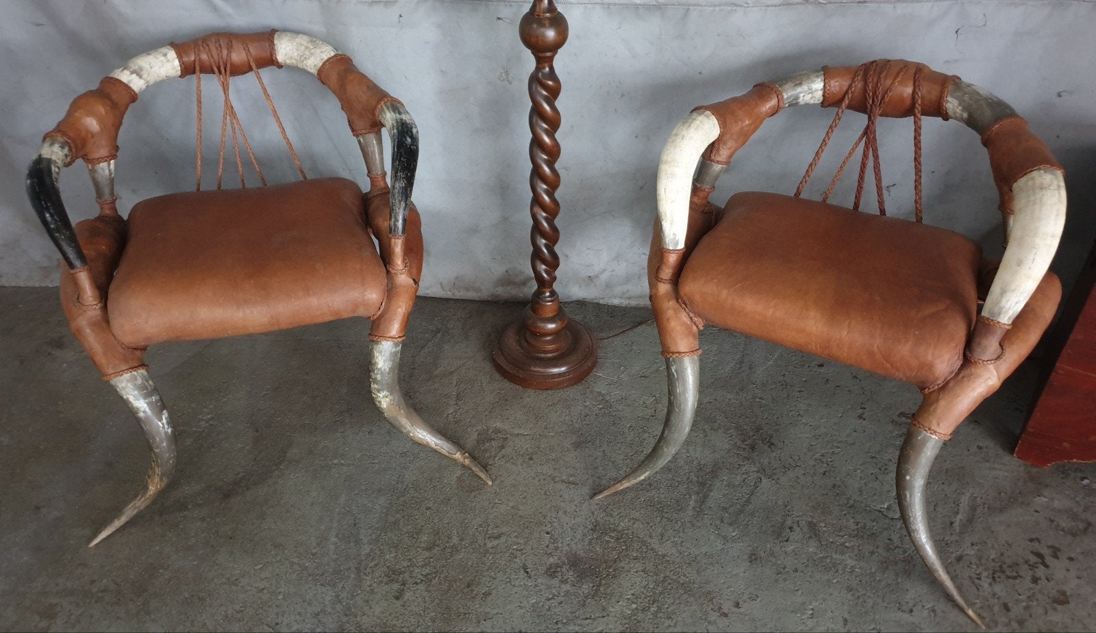 Cowhorn Chairs, Ophalen, Gebruikt, Leer, Western