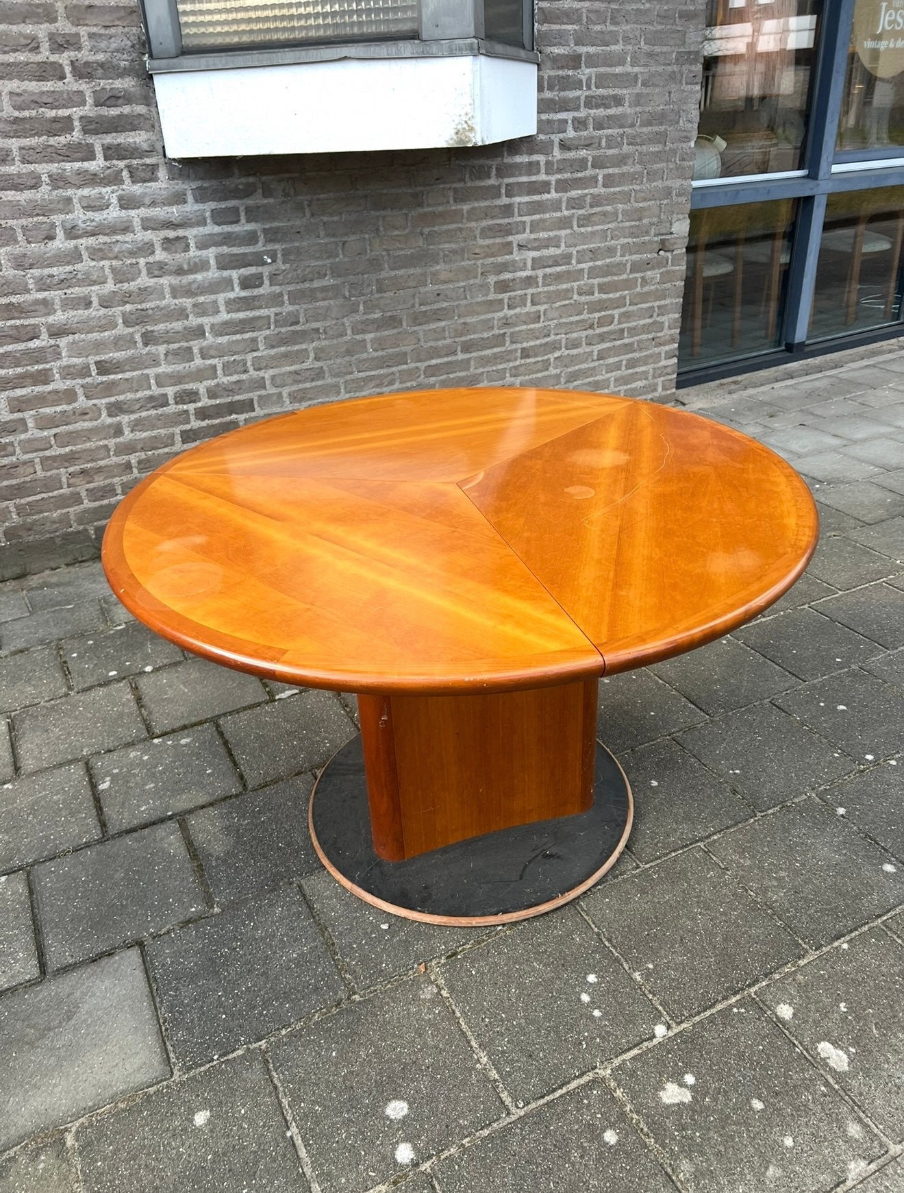 Vintage ‘SM32’ Skovby eettafel ‘80, opknapper., Vintage retro buisframe design rotan webbing papercord deens, Skovby Møbelfabrik