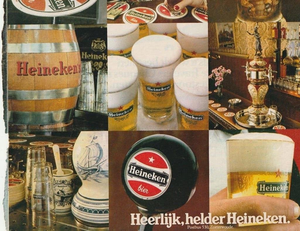 Retro reclame 1979 Heineken bier de tap in het café, Verzenden, Overige typen