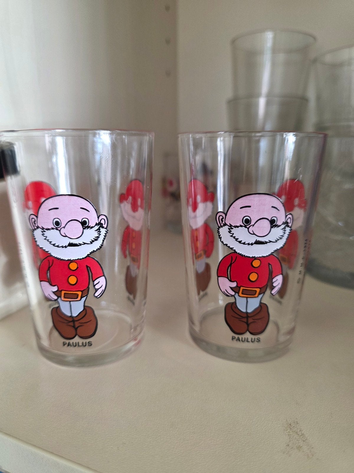 Vintage Paulus de Boskabouter glazen (set van 2), Ophalen of Verzenden