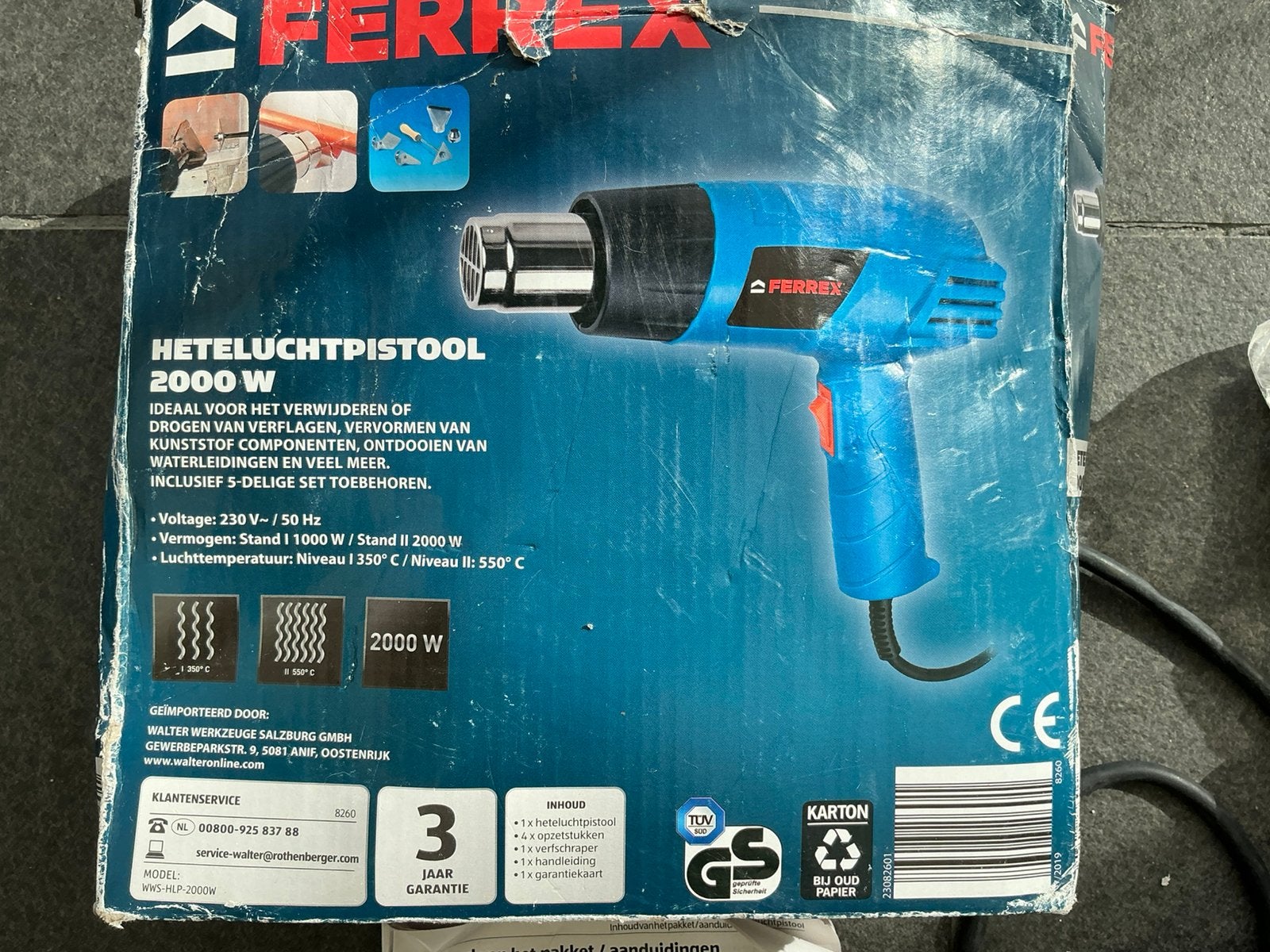 Hete luchtpistool / Verfafbrander, Ophalen, Zo goed als nieuw, 1200 watt of meer, Overige typen
