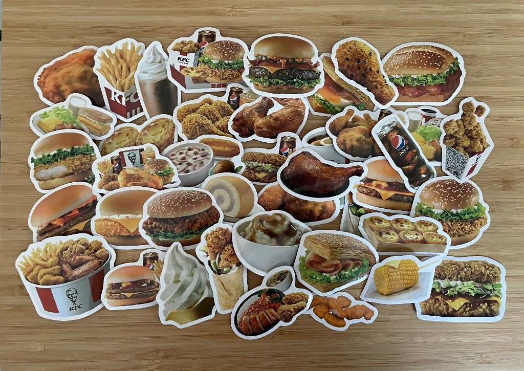 KFC, kipnuggets, eten, drinken stickers, Hobby en Vrije tijd, Verzenden, Nieuw, Meerdere stickers