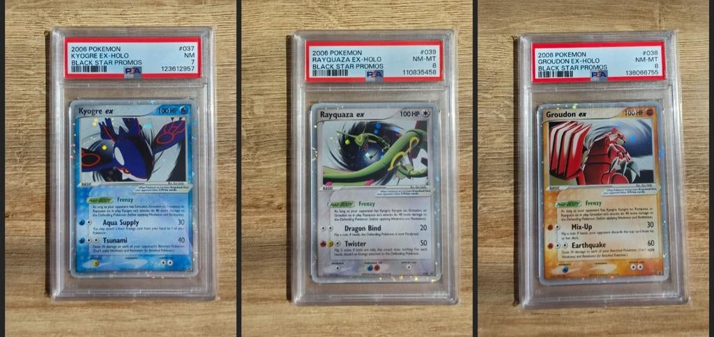 Pokemon Black Star Promo Rayquaza 039 Groudon 038 Kyogre 037, Ophalen of Verzenden, Zo goed als nieuw, Meerdere kaarten, Foil