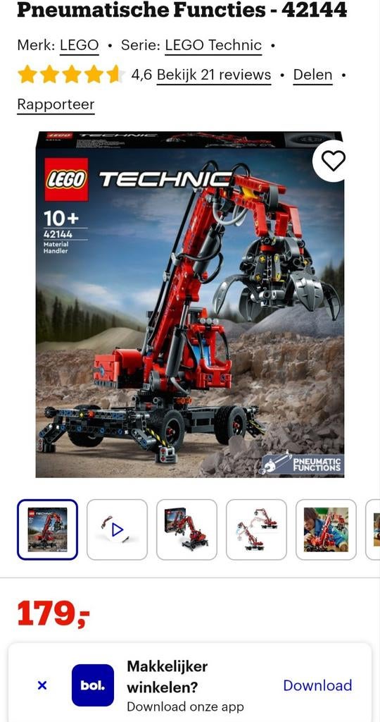 Lego Technic 42144. Overslagkraan. 10+., Ophalen of Verzenden