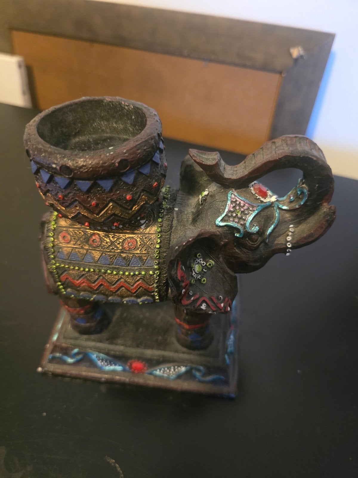 Decoratieve olifant met theelichthouder - Boho/Oosters, Gebruikt, Meerkleurig, Overige materialen, Boho