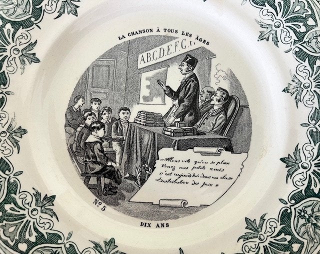 Frans Creil et Montereau bordje assiette parlante nr. 5 & 10, Ophalen of Verzenden