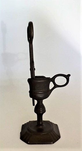Oude brons/messing Kaarsensnuiter met bijbehorende houder, Ophalen of Verzenden
