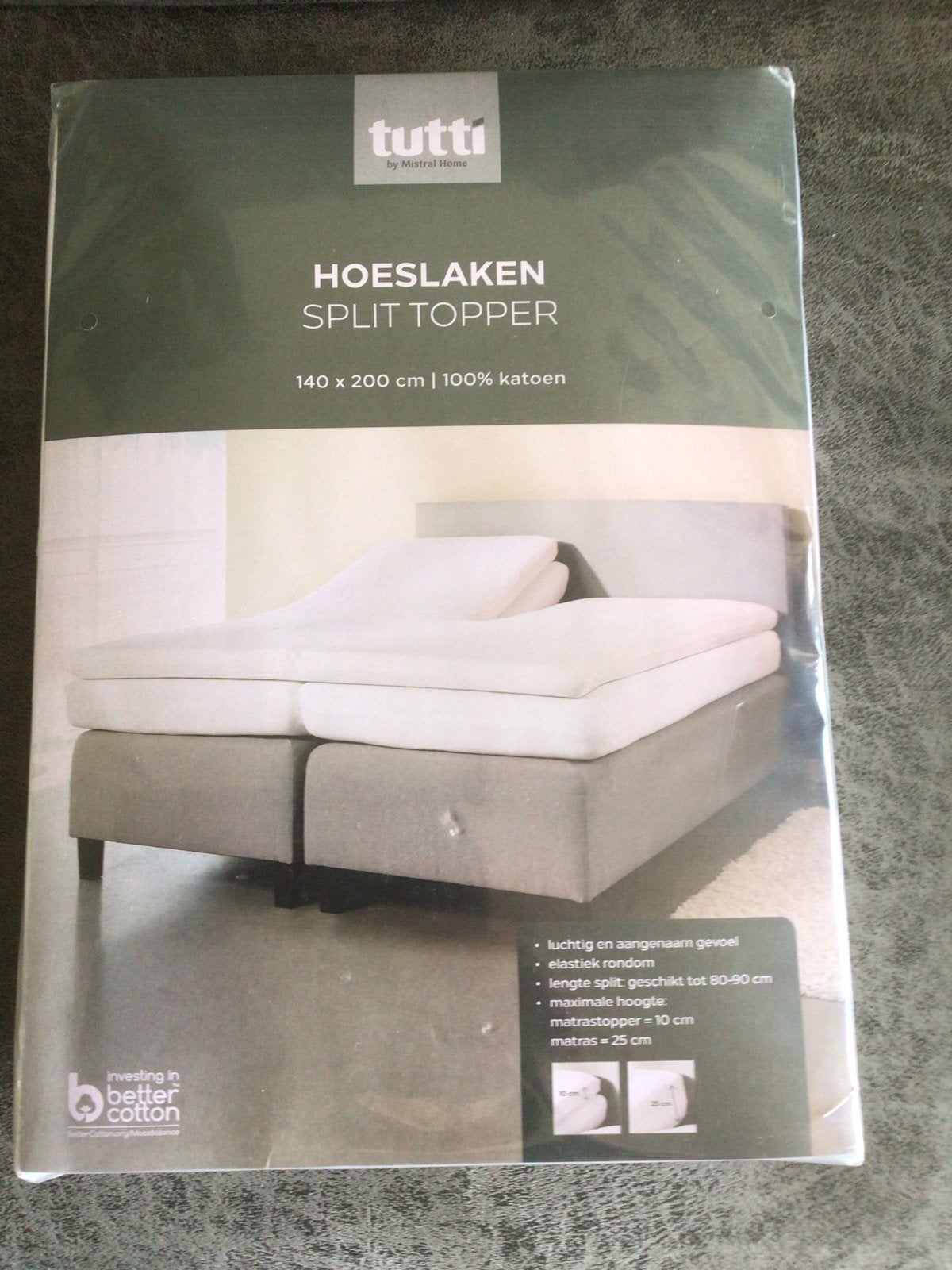 2x Hoeslakens Split Topper 140x200 cm 100% Katoen, Huis en Inrichting, Slaapkamer | Beddengoed, Katoen, Ophalen of Verzenden, Zo goed als nieuw