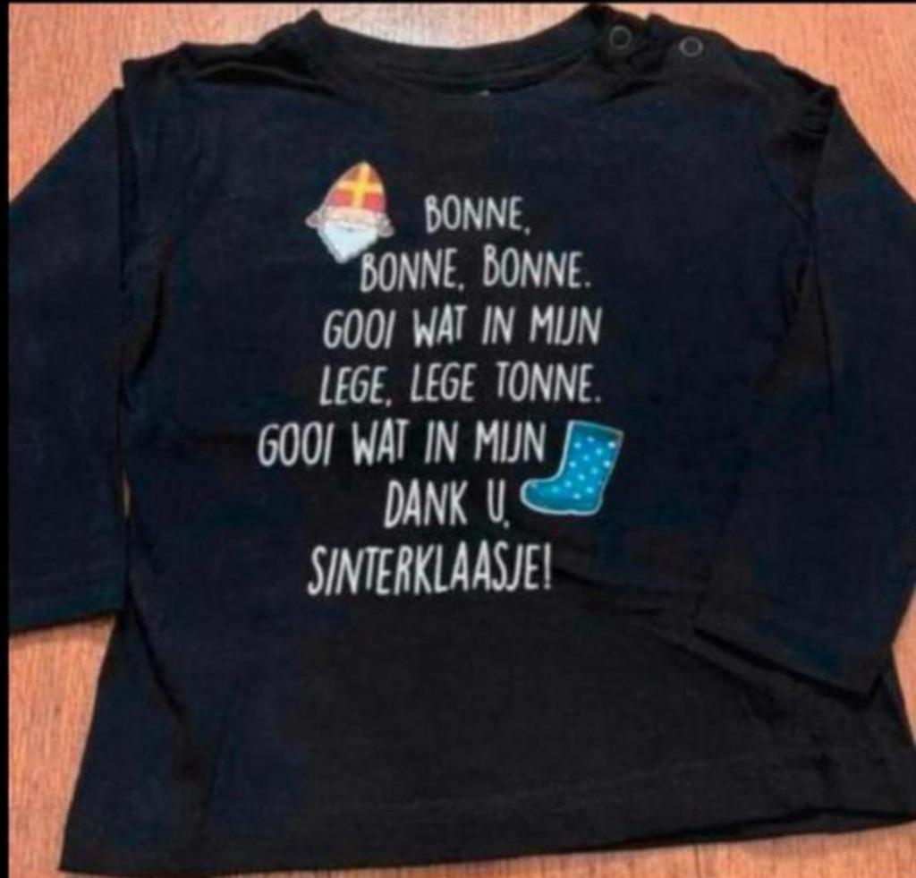 Sinterklaas longsleeve maat 74 (valt kleiner), Ophalen of Verzenden, Zo goed als nieuw, Jongetje of Meisje, Shirtje of Longsleeve