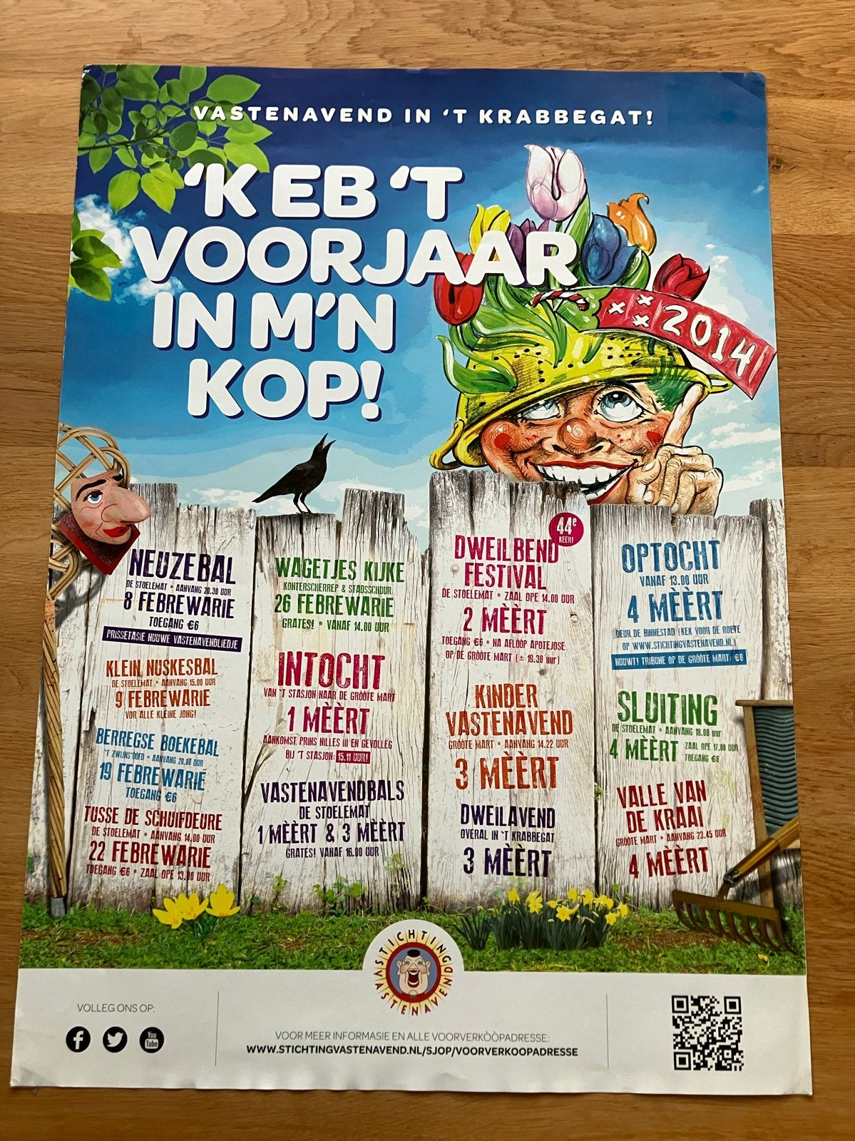 Poster programma vastenavend 2014, Ophalen, Zo goed als nieuw, A1 t/m A3, Muziek