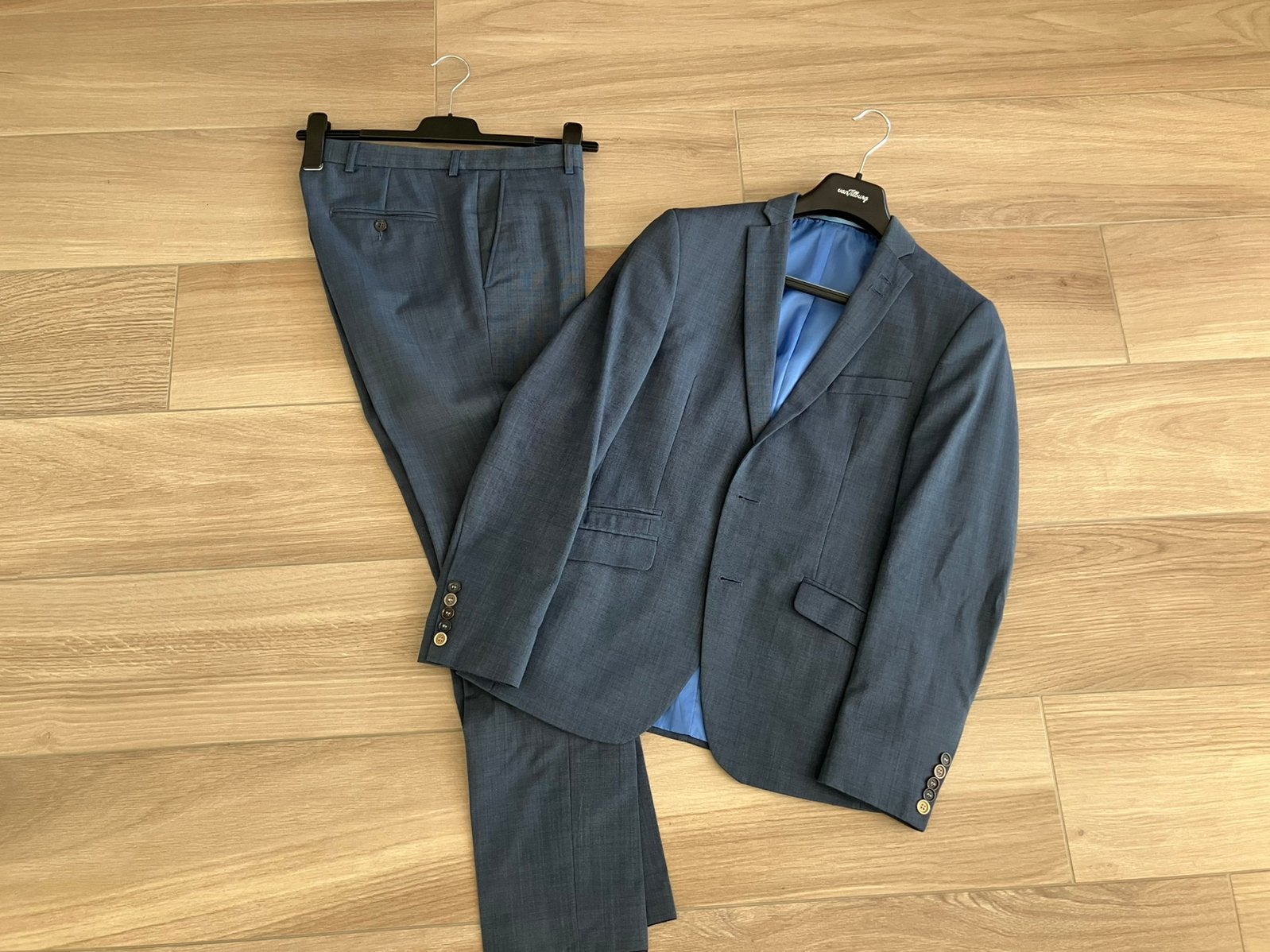 Stones kostuum blauw maat 46 gala, bruiloft mt S, Ophalen of Verzenden, Gedragen, Maat 46 (S) of kleiner, Blauw