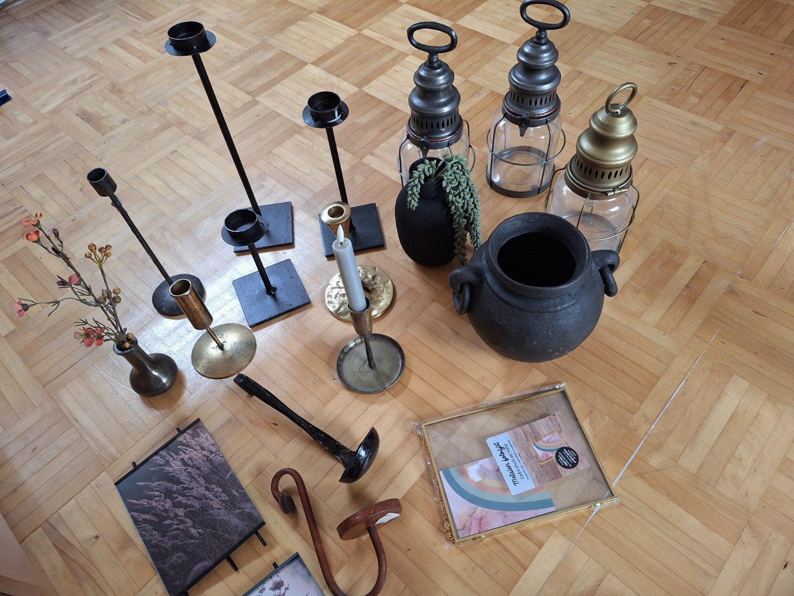Diverse decoratie: lantaarns, kandelaars, potten en schalen, Ophalen, Overige materialen