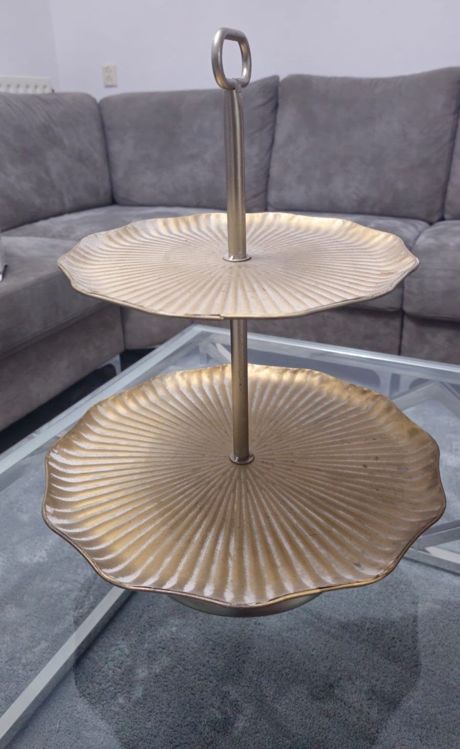 Gouden etagère - Perfect voor herfstdecoratie, Ophalen of Verzenden, Zo goed als nieuw, Etagère, Metaal