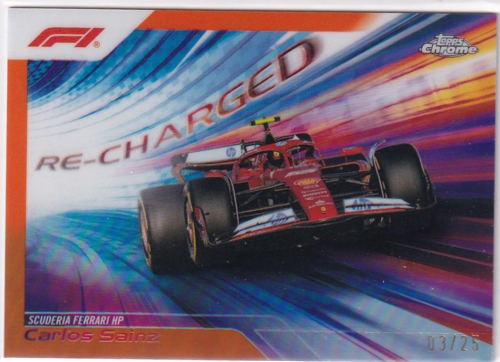 Carlos Sainz Recharged Orange Refractor #RECH-4 /25, Verzamelen, Automerken, Motoren en Formule 1, Verzenden, Nieuw, Formule 1