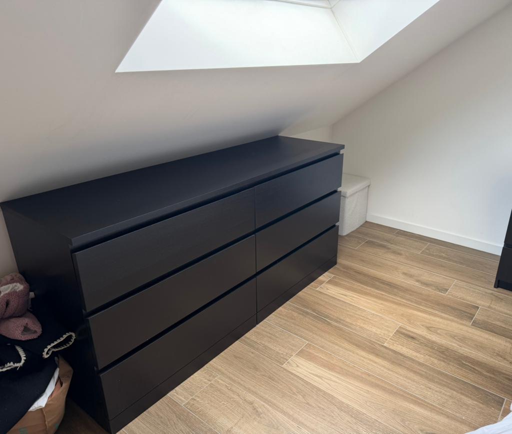 IKEA Malm ladekast zwart - Zo goed als nieuw, Huis en Inrichting, Kasten | Ladekasten, Ophalen, 5 laden of meer, 150 tot 200 cm
