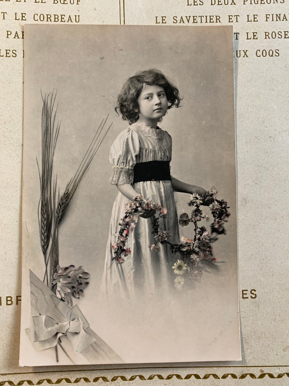 1912 Meisje met bloemenslinger - graan (SL), Ophalen of Verzenden, Voor 1920, Gelopen, Kinderen
