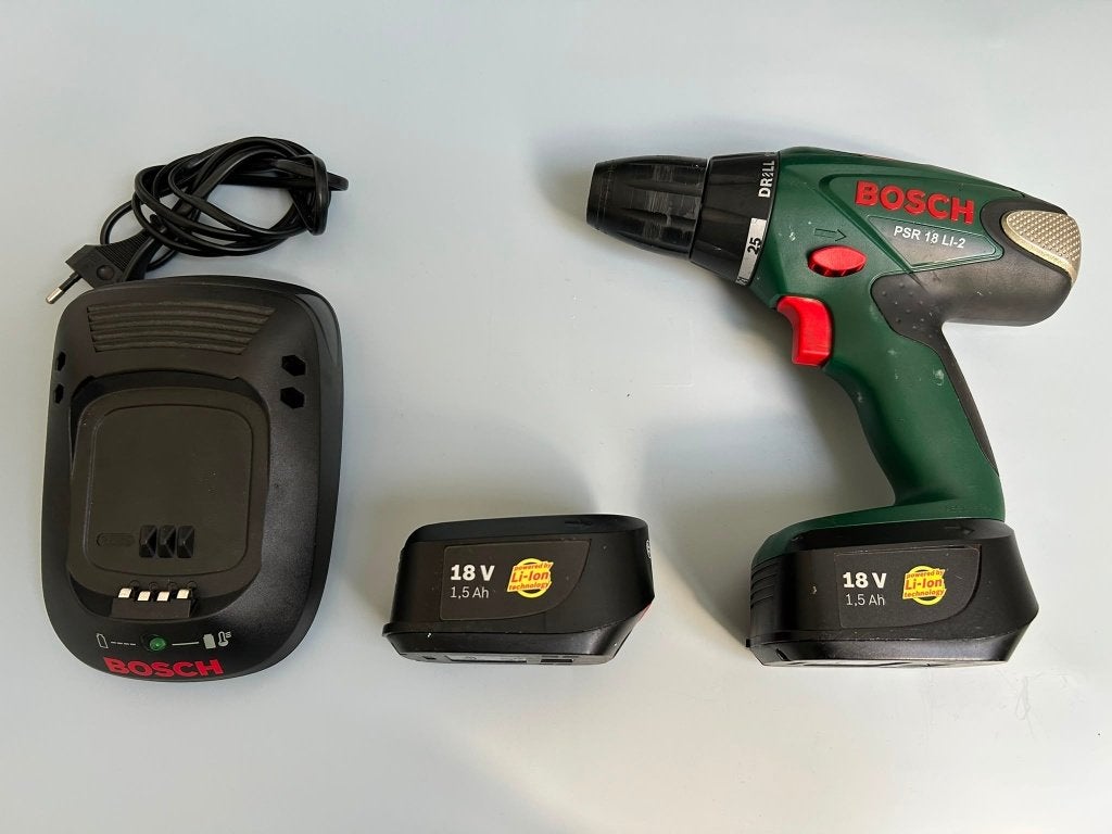 Bosch PSR 18 LI-2 accuboormachine, Ophalen of Verzenden, Gebruikt, Minder dan 400 watt, Boor- en Schroefmachine