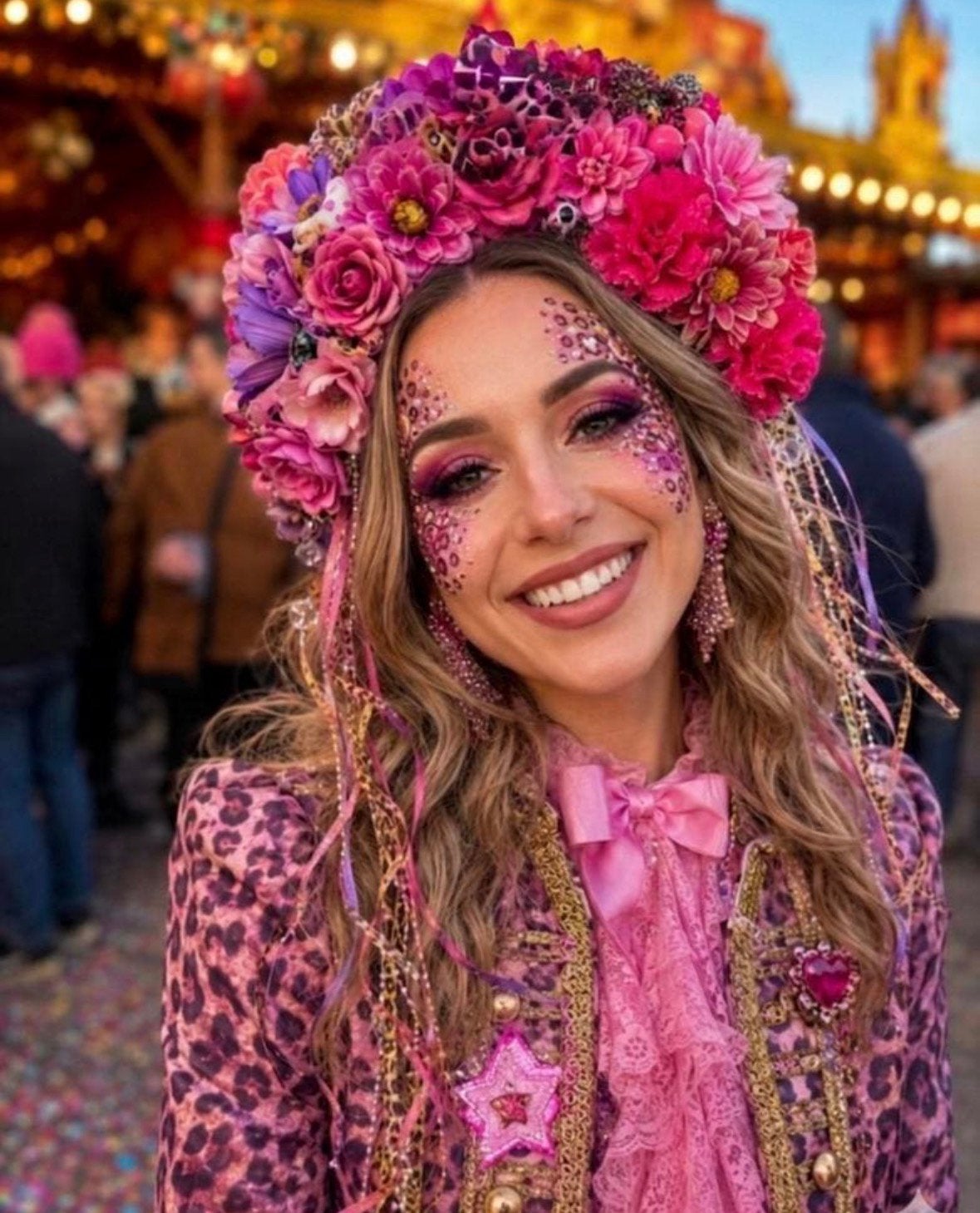 Bloemfetti bloemenband pink panter, Ophalen of Verzenden, Nieuw, Carnaval