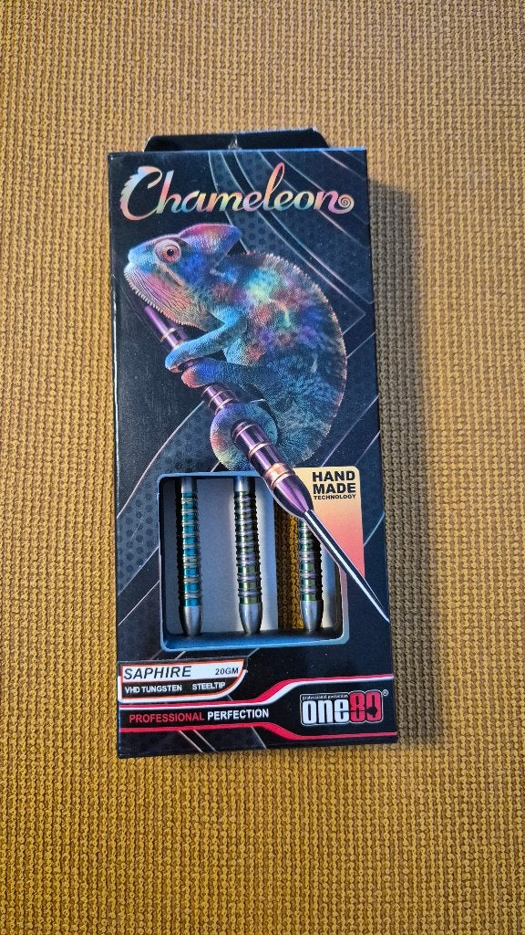 One80 Chameleon Sapphire 19 gram - Aangepaste grip, Sport en Fitness, Darts, Ophalen of Verzenden, Gebruikt, Pijlen